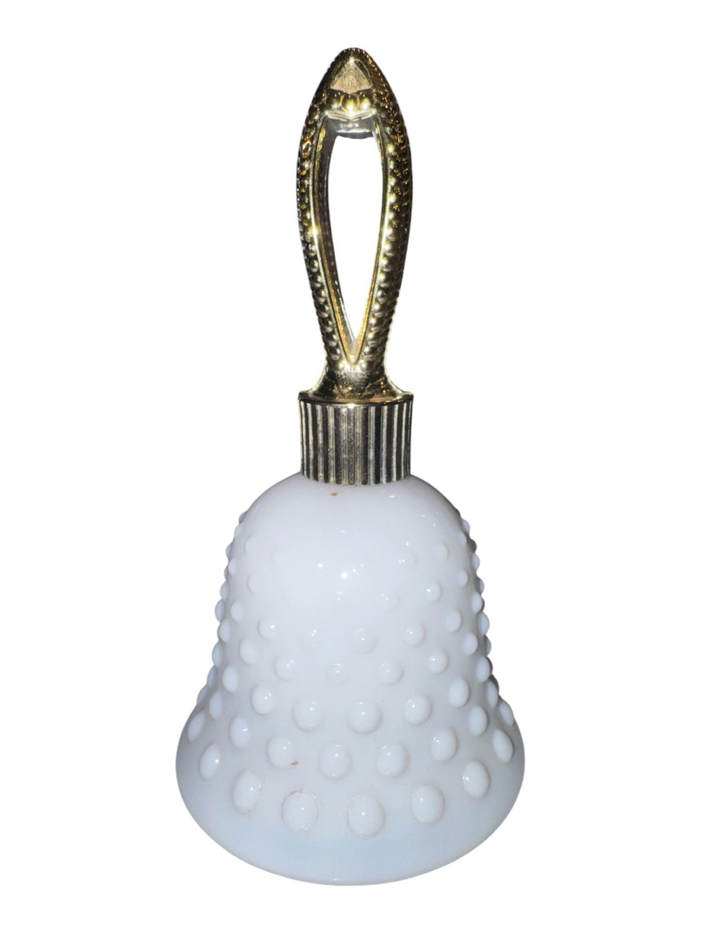 Vintage 1970s Avon Hobnail Bell Milk Glass perfume bottle